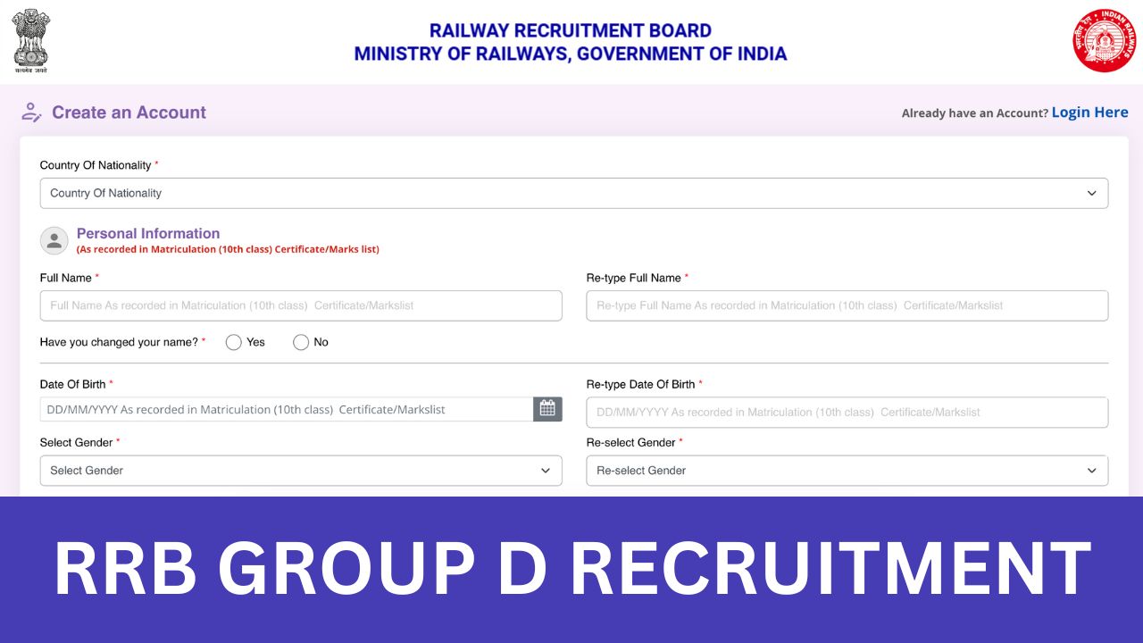 RRB GROUP D RECRUITMENT